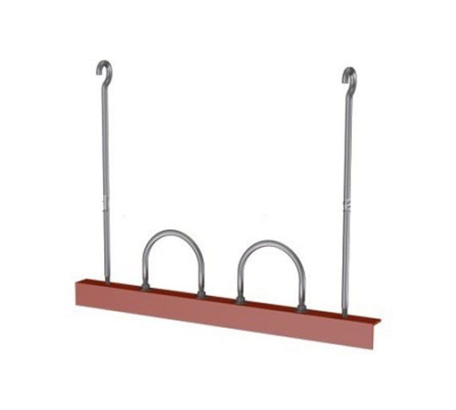 Подвески двух труб на опорном уголке в Жодино