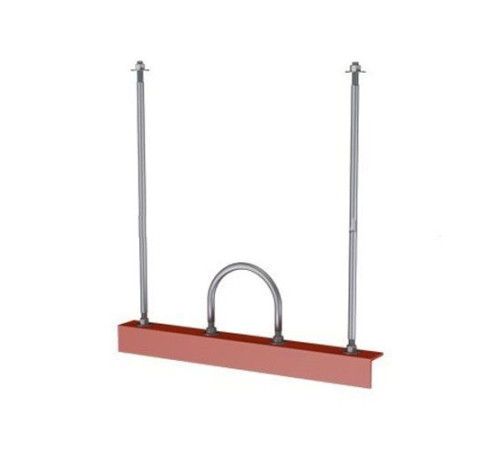 Подвески одной трубы на опорном уголке в Жодино