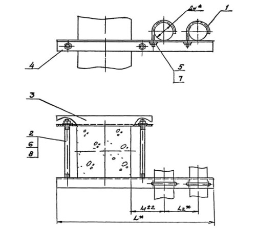 Крепления двух трубопроводов к колонне в Жодино
