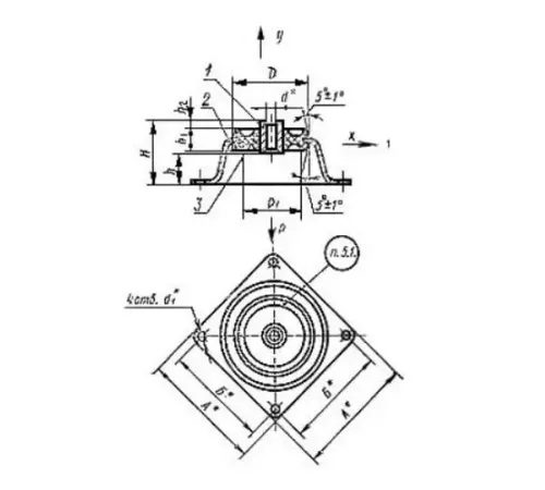 Амортизаторы приборные резинометаллические чашечные в Жодино