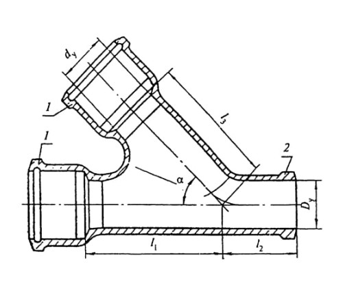 Косые чугунные тройники 60 градусов в Жодино