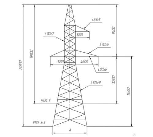 Промежуточно-угловые опоры ЛЭП в Жодино с доставкой по Беларуси