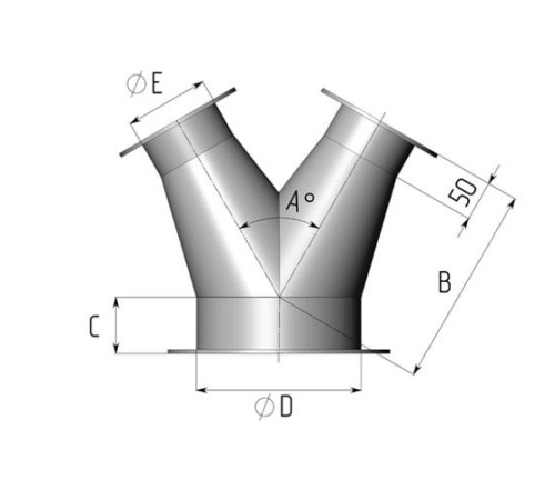 Титановые неравнопроходные Y-тройники для воздуховодов в Жодино
